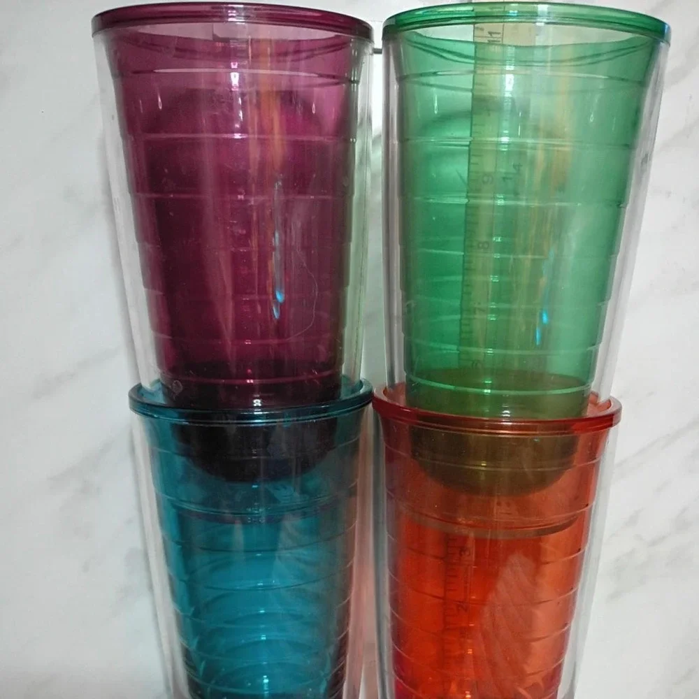 Tervis Tumbler 16oz Insulated Drinkware Set of 4 Jewel Tones Made in USA